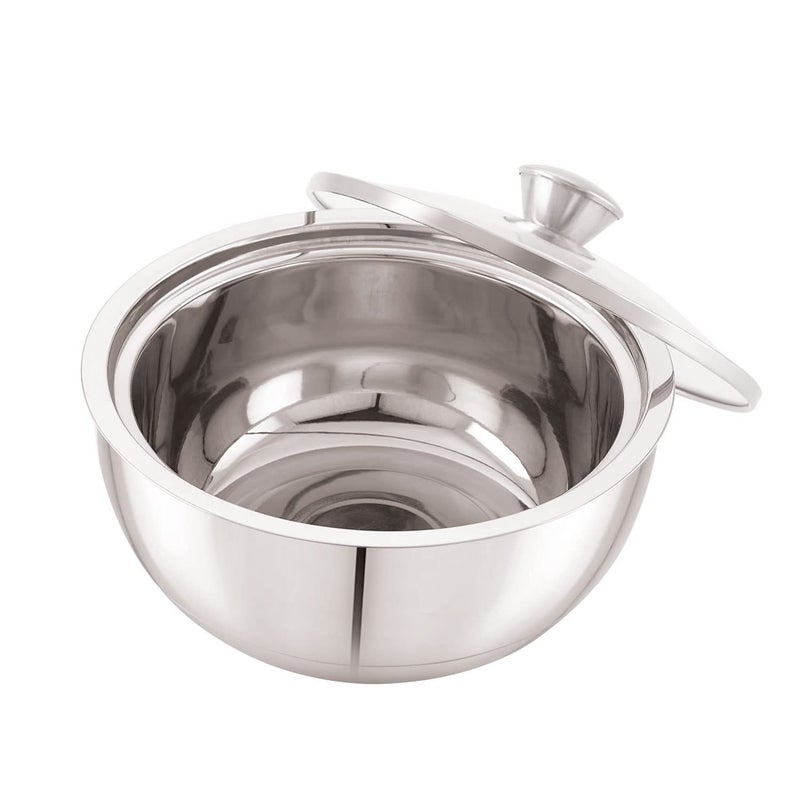 ANJALI ES2PCS Elite Pro Stainless Steel 1pc Gravy Bowl 1300 ml with Glass Lid 1 pc Roti Server 1600 ml Chapati Pot Serving Casserole - Image 2