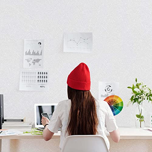 Abyssaly White Wallpaper Peel and Stick Wallpaper Self Adhesive Embossed White Contact Paper 17.7" x 118" Removable Kitchen Vinyl Film Textured Cabinet Shelf Paper - Image 3