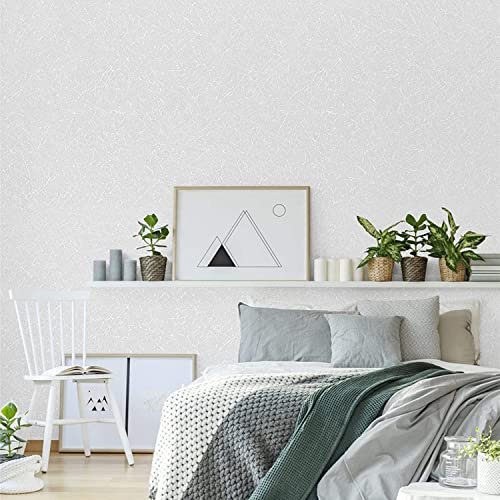 Abyssaly White Wallpaper Peel and Stick Wallpaper Self Adhesive Embossed White Contact Paper 17.7" x 118" Removable Kitchen Vinyl Film Textured Cabinet Shelf Paper - Image 4