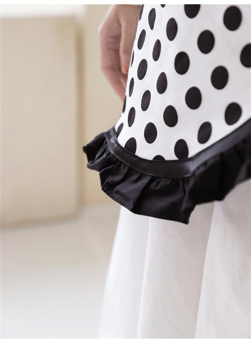 Women Half Apron Retro Waist Apron Ruffle Vintage Apron with Pocket for Chef Cafe Server Waiter Cooking Kitchen - Image 5