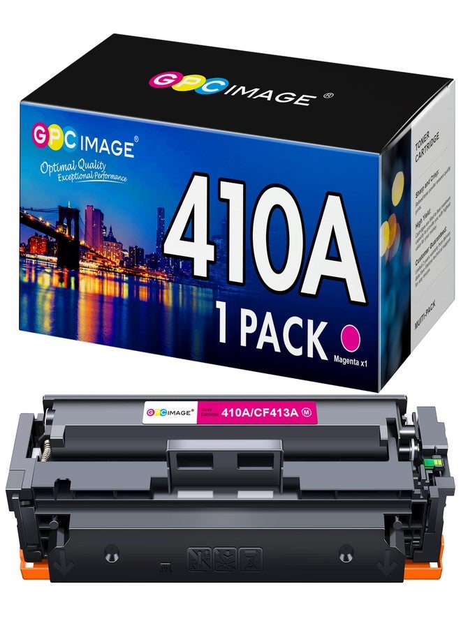GPC Image Compatible Toner Cartridge Replacement for HP 410A CF413A Compatible with LaserJet Pro MFP M477fdw M477fdn M477fnw Pro M452dn M452nw M452dw Toner Printer Tray (1 Magenta) - Image 1