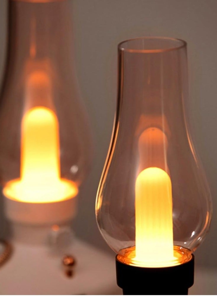 Retro Air Humidifier Vintage Lamp Night Light Nano Mist Sprayer Aromatherapy Diffuser USB Rechargeable Portable Air Humidifier Black - Image 2