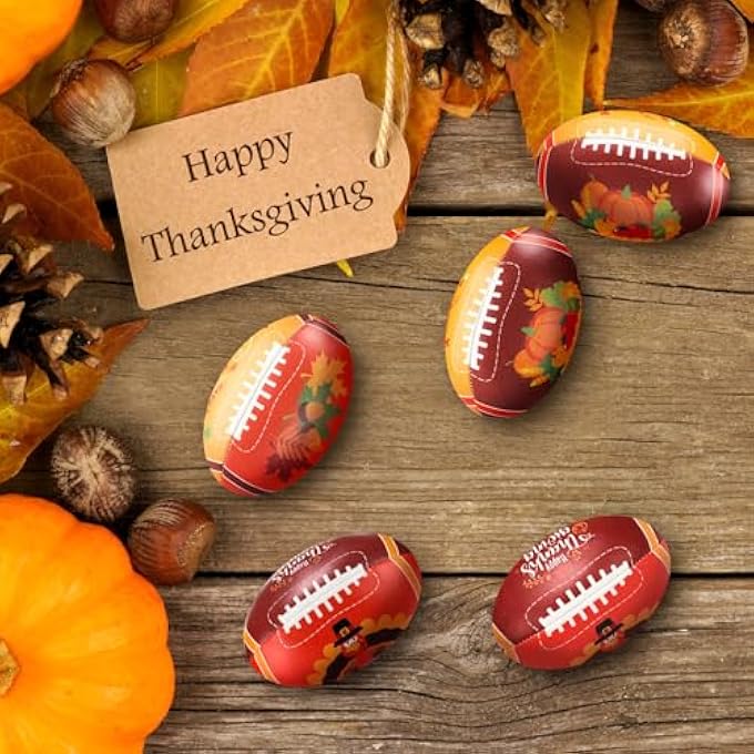 Arrowbash 24 Pcs Thanksgiving Stress Footballs 3.4 Inch Mini Footballs Bulk Thanksgiving Fall Party Favors Small Stress Relief Gifts for Home Office School Outdoor Supplies - Image 4