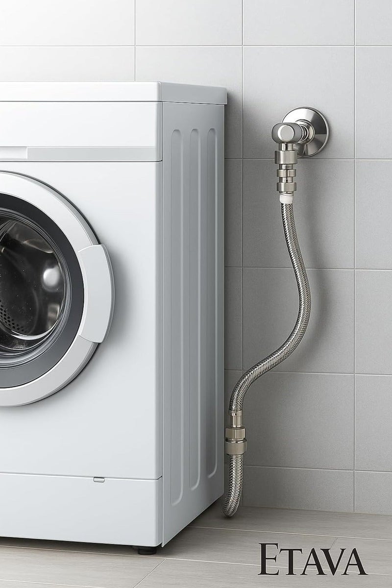 إيتافا وصلة محول (1/2 إلى 3/4 بوصة) عدد 2 مع شريط تفلون | مناسب للغسالة وغسالة الصحون وأنابيب المياه وصمام الزاوية – صناعة صينية - Image 3