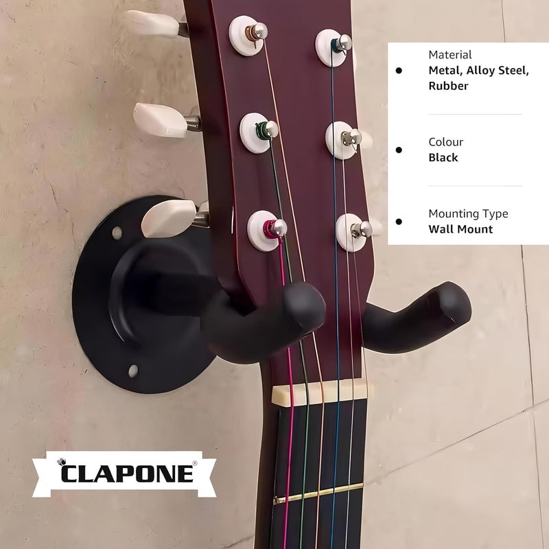 CLAPONE Guitar Stand Folding with Padded Foam Fit Acoustic Guitar, Bass Guitar, Electric Guitar, Banjo, Ukulele, Mandolin, Violin and More, Plastic (Premium Black, Metal Guitar Hanger) - Image 4