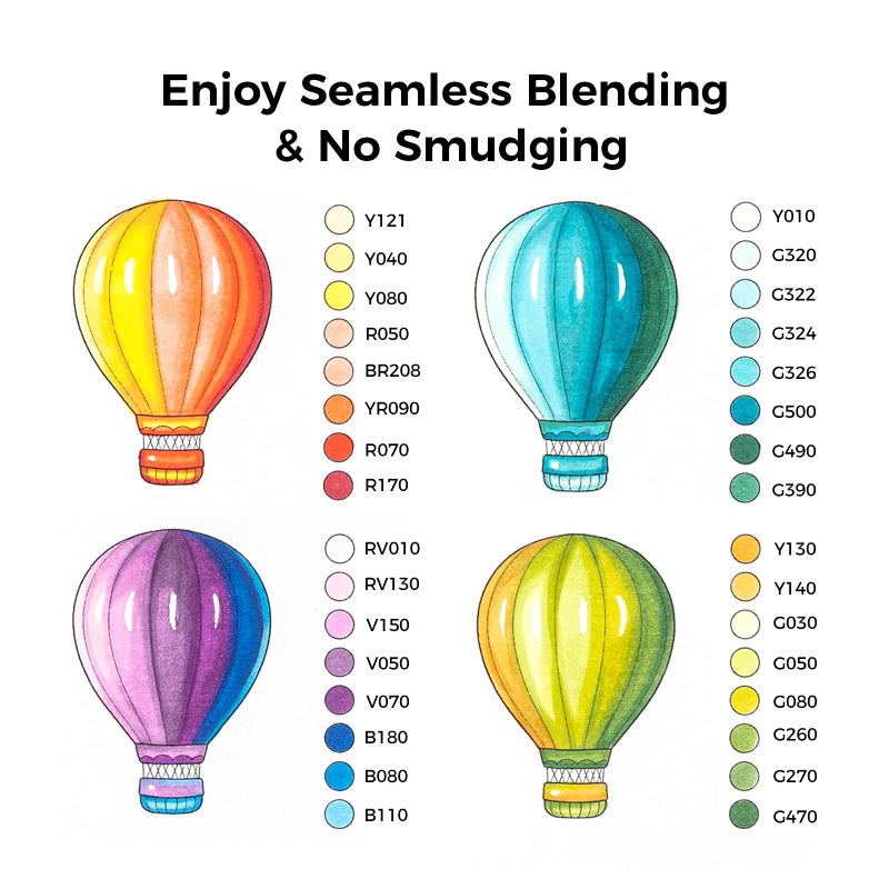 Ohuhu Alcohol Markers Brush Tip- 104-color Double Tipped Alcohol Based Art Marker Set for Artists Adults Coloring Illustration- Honolulu of Ohuhu Markers- Dual Tip Brush & Chisel- Refillable - Image 3