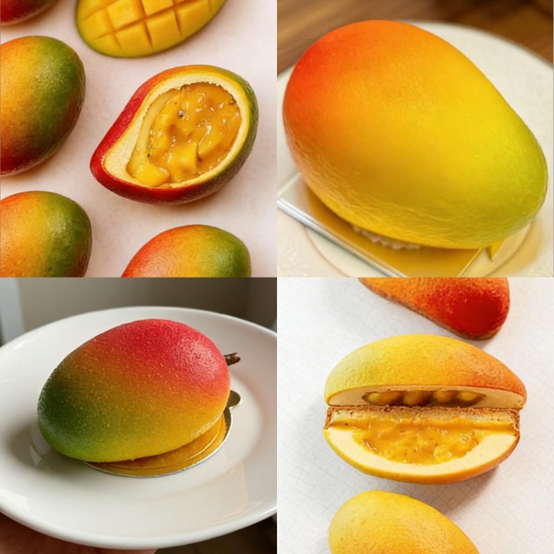 Juome 3D Mango Shape Cake Mold - 4 Cavity Fruit Pudding Mango Silicone Molds for Baking Pastry, Ice Cream, Mousse Cake Decoration Mould Supplies - Image 5