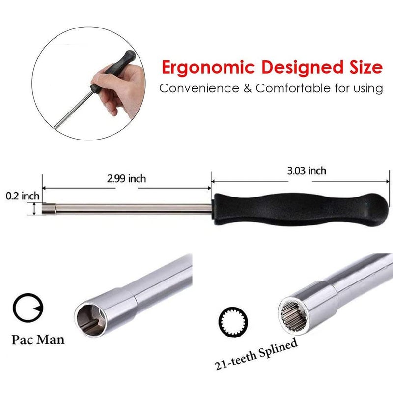 HUZTL Carburetor Adjustment Tool (21-Teeth Splined + Pac Man) Carburator Adjusting Kit for 2-Cycle Small Engine Poulan Husqvarna Homelite Weed Eater Craftman Echo Trimmer Blower - Image 3