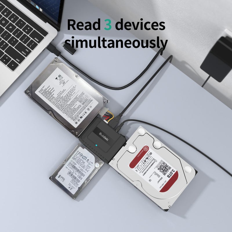 SUIDEK USB 3.0 to IDE SATA Converter - External Sata Hard Drive Reader for Universal 2.5"/3.5" HDD/SSD Hard Drive Disk, IDE to USB C Adapter Kit with 12V/2A Power Adapter - Image 5