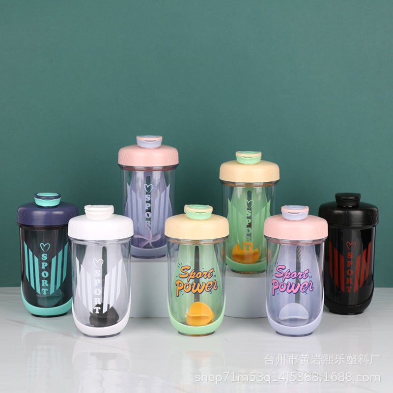590Ml Shake Cup Sports Fitness Protein Powder Mixing Cup Milkshake Cup Portable Plastic Shake Cup With Rope Scale - Image 2