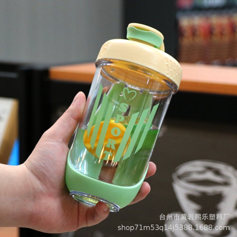 590Ml Shake Cup Sports Fitness Protein Powder Mixing Cup Milkshake Cup Portable Plastic Shake Cup With Rope Scale - Image 1