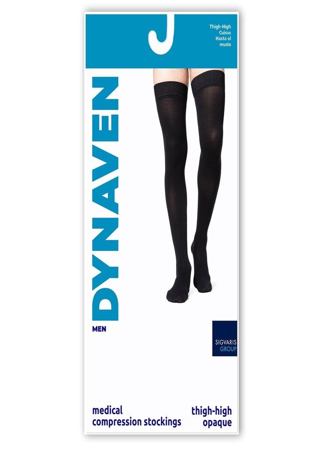 Sigvaris Men’s DYNAVEN Closed Toe Thigh-Highs w/Grip-Top 30-40mmHg - Medium Long - Black - Image 3