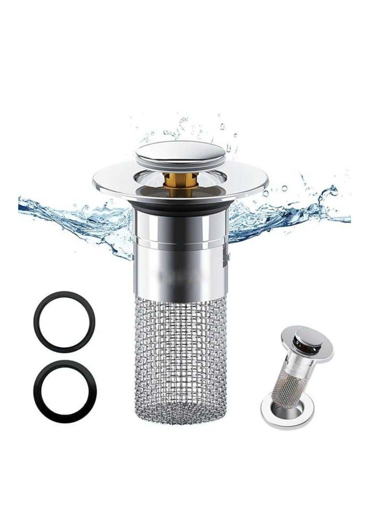 ARNOTEC wash Basin Drainer Strainer tub Stopper Bathroom Drainer Sink Drain Stopper Bath Sink Drain Sink Plug Sink Drain Filter Bathroom Drain Stopper Compression washbasin Brass Drainage  - Image 1