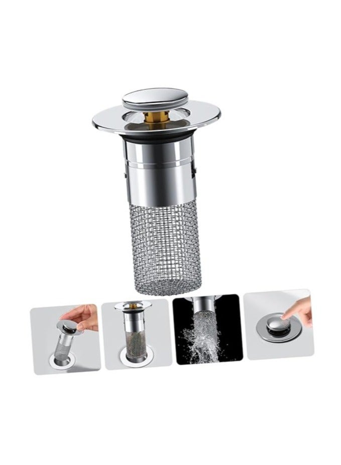 ARNOTEC wash Basin Drainer Strainer tub Stopper Bathroom Drainer Sink Drain Stopper Bath Sink Drain Sink Plug Sink Drain Filter Bathroom Drain Stopper Compression washbasin Brass Drainage  - Image 2