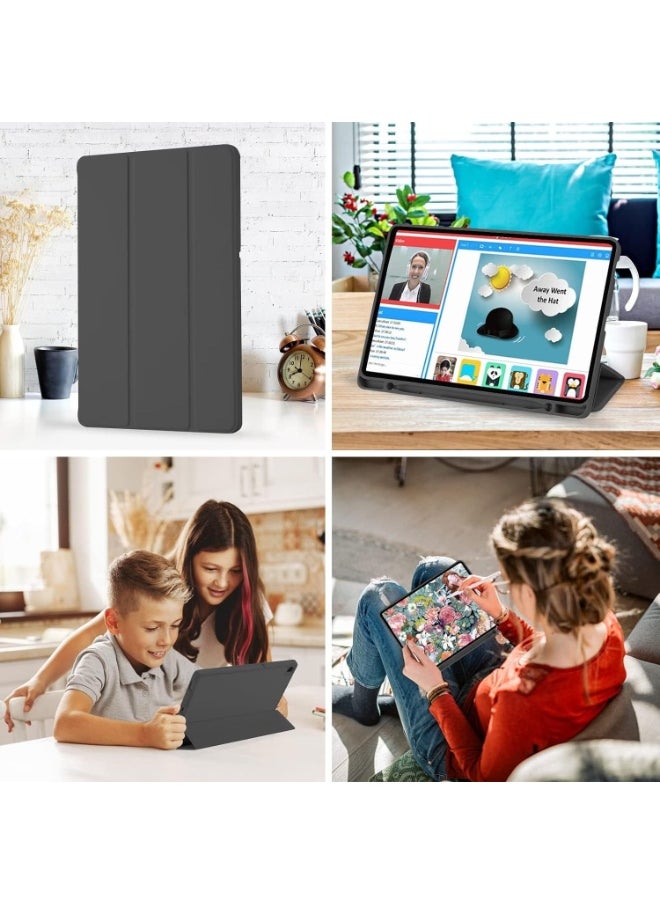 ماركة غير محددة جراب Honor Pad X9 مقاس 11.5 بوصة 2023 مع حامل قلم رصاص، وغطاء خلفي ناعم من مادة TPU قابل للطي، وغطاء ذكي واقٍ قابل للطي، وخاصية الإيقاظ والسكون التلقائي (أسود)  - Image 4