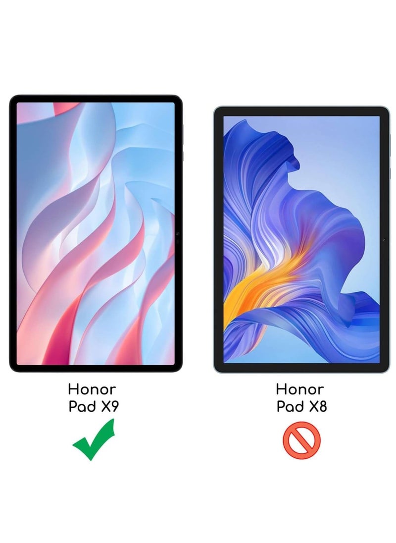 ماركة غير محددة جراب Honor Pad X9 مقاس 11.5 بوصة 2023 مع حامل قلم رصاص، وغطاء خلفي ناعم من مادة TPU قابل للطي، وغطاء ذكي واقٍ قابل للطي، وخاصية الإيقاظ والسكون التلقائي (أسود)  - Image 2