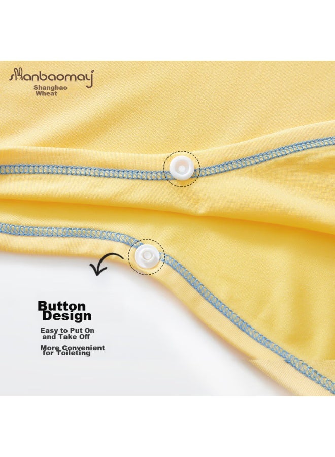 SHANBAOMAY Shangbaomei Summer Children's Bathrobe, Lenzing Modal Baby Pajamas, Home Wear, Boys And Girls Sleeping Bag, Cream Apricot, Size 120 - Image 3