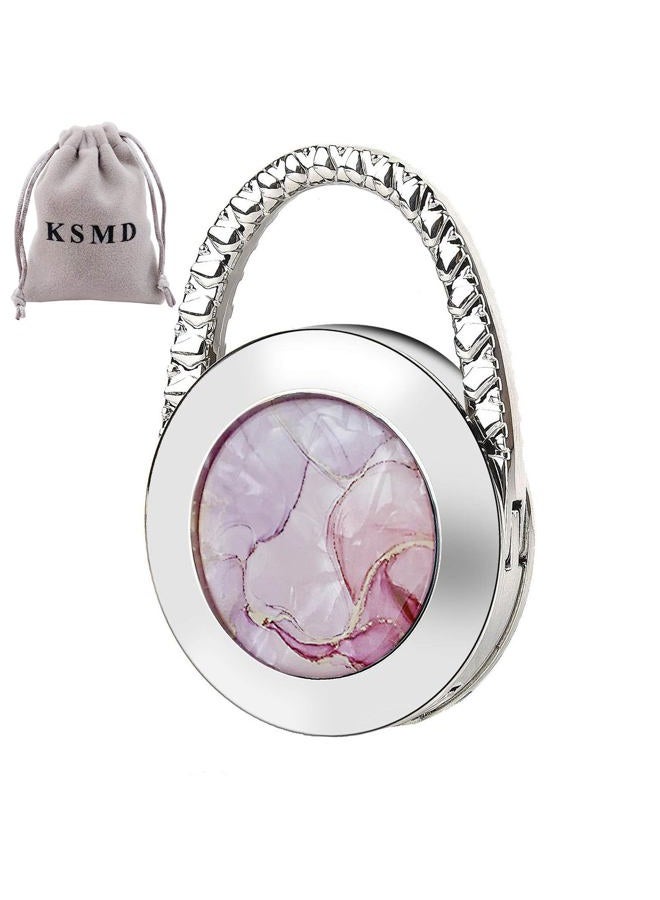 KSMD Purse Hooks for Table and Bars,Portable Purse Hanger Organizers Hooks Handbag Holder Pocketbook Holder Bag Storage for Desk Bag Hook,Foldable Folding Table Hook Hanger (Marble) - Image 1
