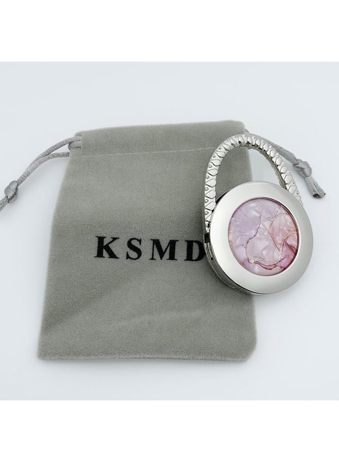 KSMD Purse Hooks for Table and Bars,Portable Purse Hanger Organizers Hooks Handbag Holder Pocketbook Holder Bag Storage for Desk Bag Hook,Foldable Folding Table Hook Hanger (Marble) - Image 2
