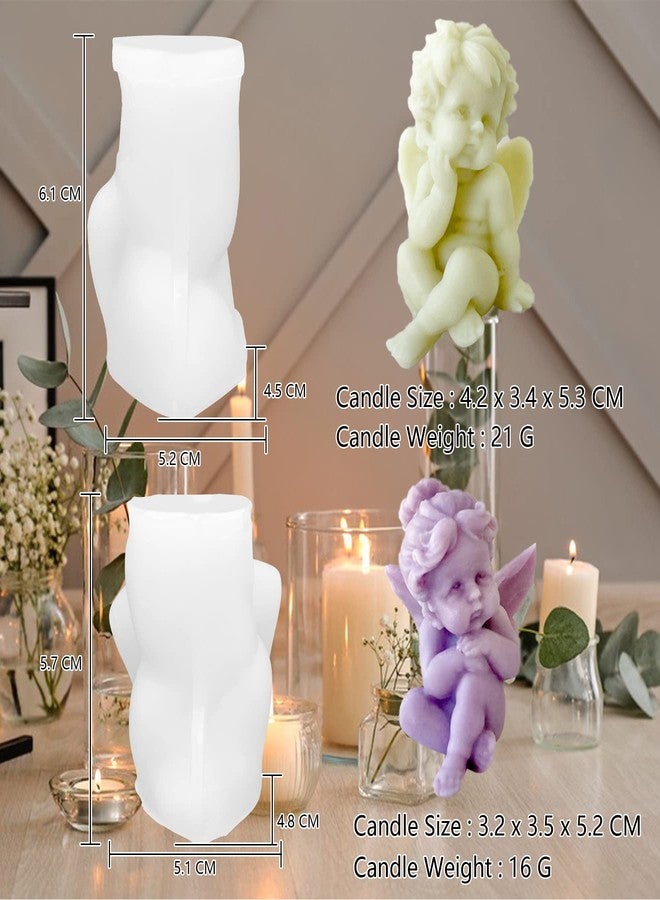 ZAKVOOR 2 Pcs Angel Shape Candle Mold Valentine's Day Resin Casting Silicone Mold for DIY Aromatherapy Candles Wax Plaster Polymer Clay Decoration - Image 2