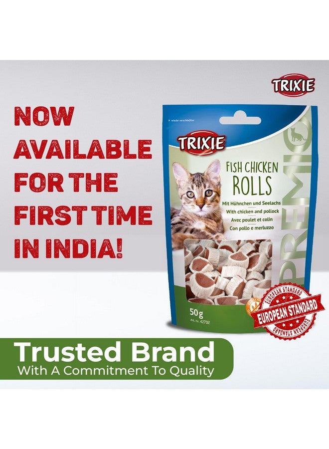 Trixie Cat Treat Combo Of Premio Chicken Cubes And Premio Fish Chicken/Pollock Rolls, Nutrient Rich Treats For Cats, Suitable For All Breeds - (Pack Of 2) - Image 5