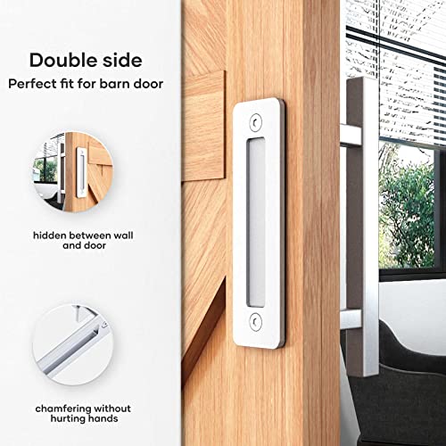 EaseLife 12" Stainless Steel Sliding Barn Door Pull Handle with Flush Hardware Set,Double Sided,Brushed Finish,Anti-Rust Anti-Corrosion,Easy Install,Square,2 Pack - Image 3