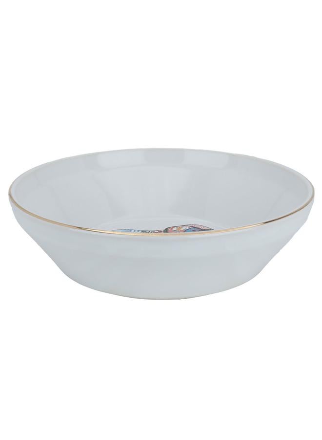 Alsaif Porcelain Serving Plate 24 Cm Round Deep Elephant Pattern White - Image 1