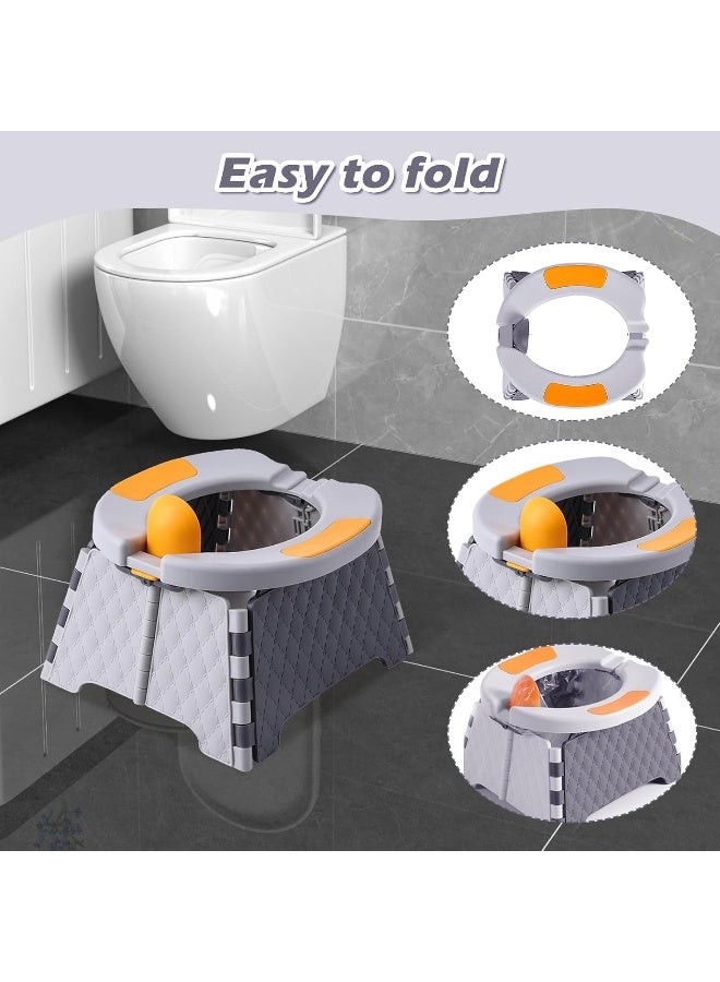 Yszawmx Portable Potty for Toddler Travel, Kids Travel Potty Training Chair with Travel Bag, Baby Potty Training Toilet for Outdoor and Indoor Easy to Clean(Gray), Includes 30 Replacement Bags - Image 2
