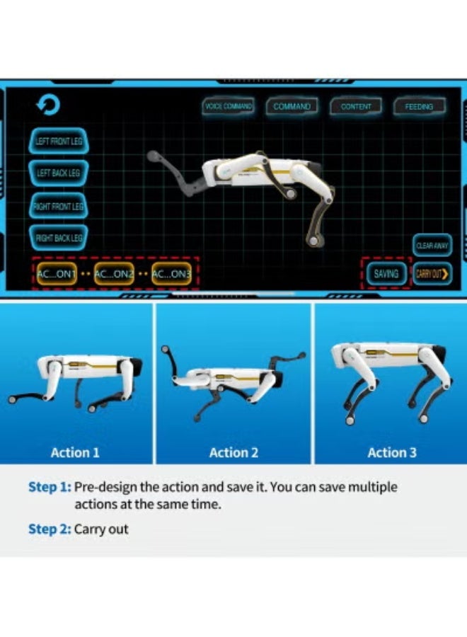 جاجيك Interactive Smart Robot Dog Toy for Kids, Voice Control u0026 App Programming, Dancing Walking u0026 Learning Modes, Rechargeable Educational Pet Robot with Sound Light u0026 Music | White - Image 3