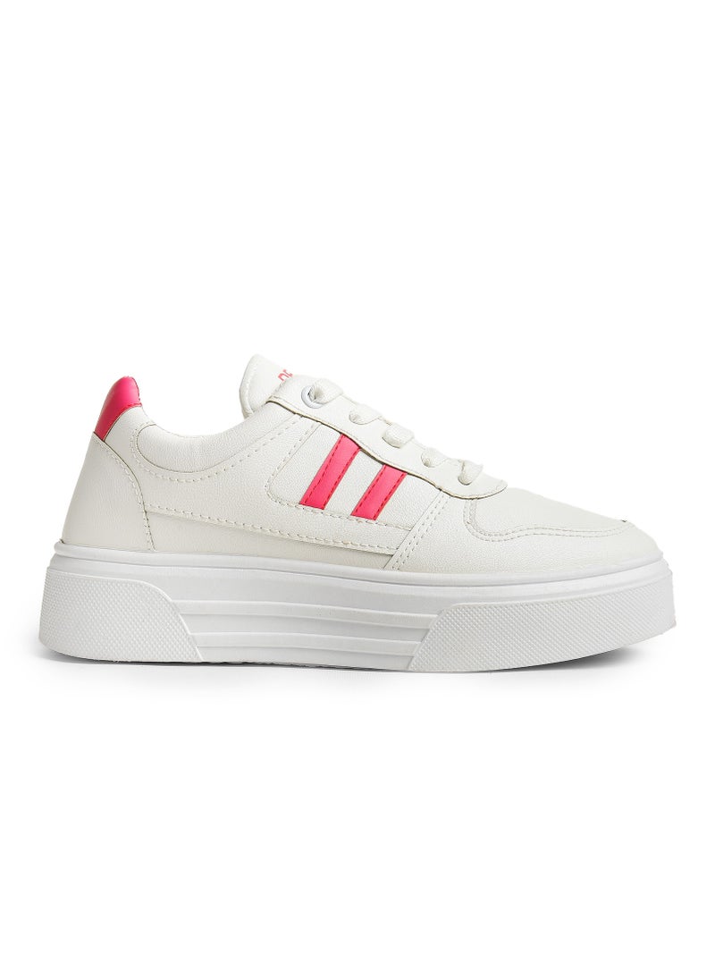 Desert - Chic And Comfy , Women's Side Colored Flat Sneakers - Image 1