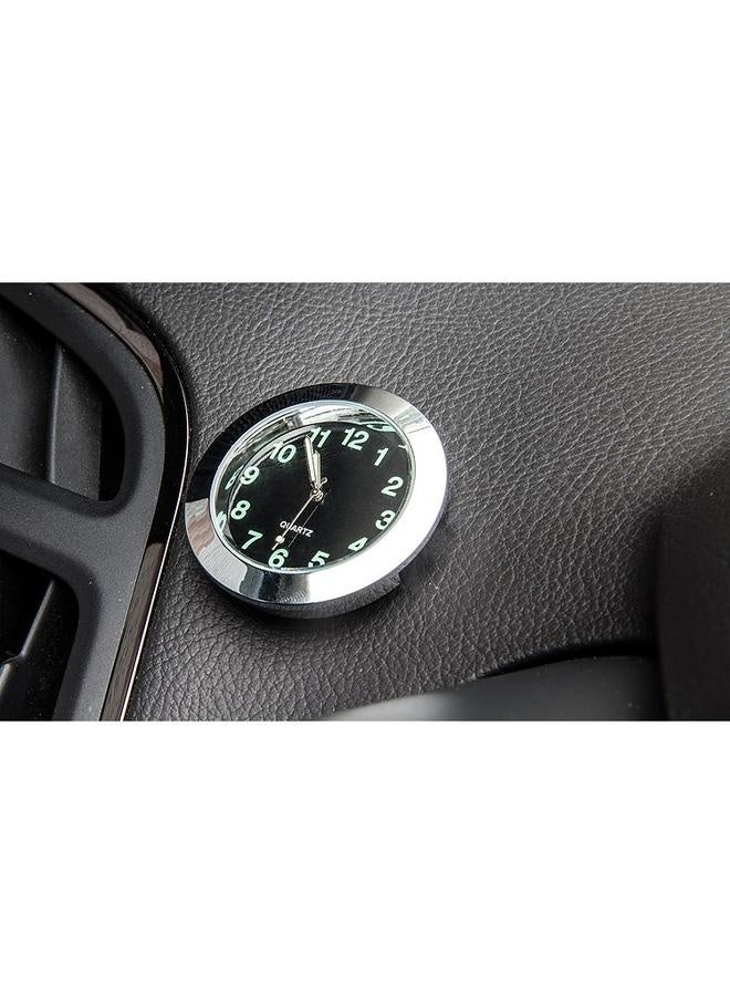 Generic Mini Luminous Car Vent Clock - Aluminum Alloy Stick-on Dashboard Clock with Clip Digital Quartz Time Display for Car Office Home Decor Silver Compact Design  - Image 3