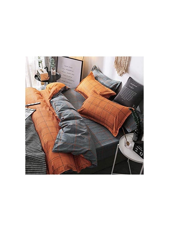 MOON HOME King/Queen/Single size Soft and Breathable Microfiber Hypoallergenic Beautiful Design Duvet Cover Set ,set includes 1 Comforter Cover, 1 Fitted Bedsheet, 4 Pillowcases  - Image 3