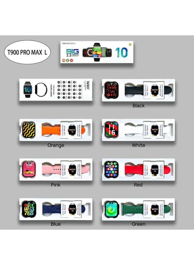 T900 PRO MAX L Smart Watch 10 Generation Call Step Large Screen HD Buckle Wireless Charging Watch-Color:T900 Pro Max L - Doufit Wear Original Orange