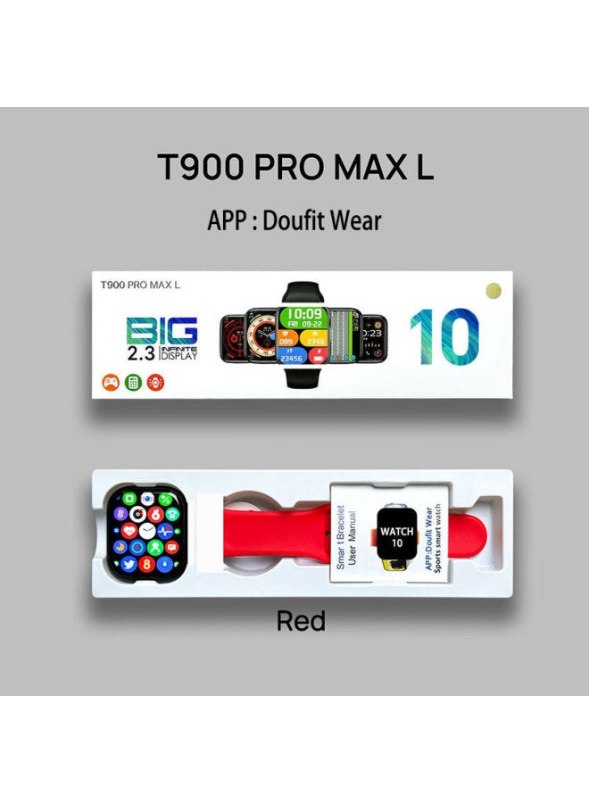 T900 PRO MAX L Smart Watch 10 Generation Call Step Large Screen HD Buckle Wireless Charging Watch-Color:T900 Pro Max L - Doufit Wear Original Orange