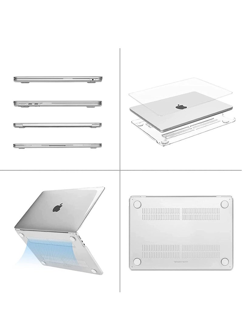 MacBook Air 13 inches Case M1 A2337 A2179 A1932 Plastic Hard Shell Case for Apple Mac Air 13 Retina Display with Touch ID 2018-2022 Clear