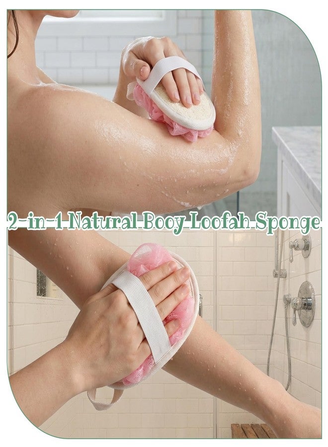 Thrymme Loofah Exfoliating, 2 Pack Loofah Pink Green and Pink Exfoliating Body Scrubber for Women and Men, Back Scrubber for Deep Cleansing in the Bathroom or Shower - Image 5