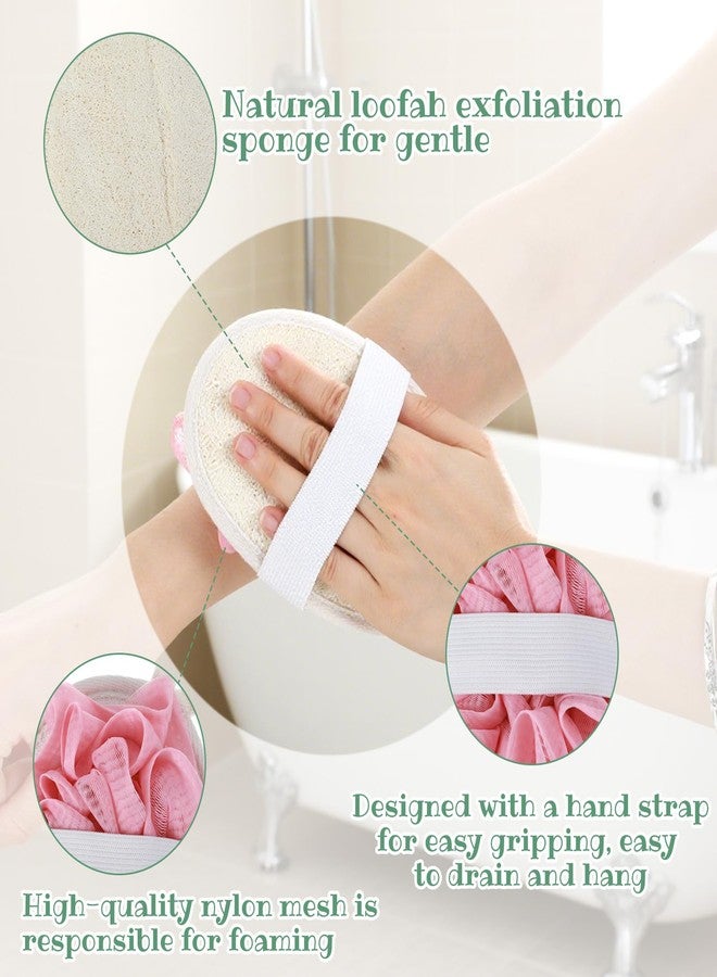 Thrymme Loofah Exfoliating, 2 Pack Loofah Pink Green and Pink Exfoliating Body Scrubber for Women and Men, Back Scrubber for Deep Cleansing in the Bathroom or Shower - Image 4