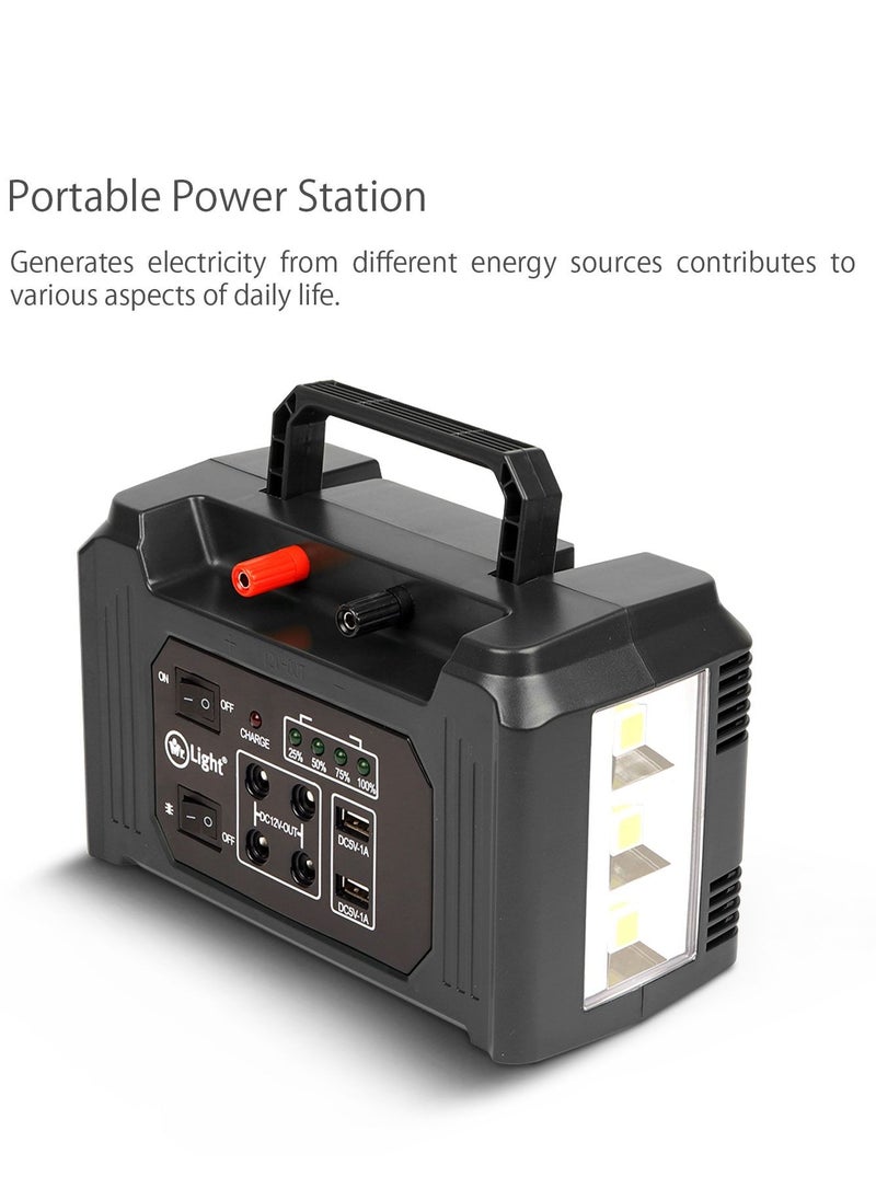 Mr. Light - 7000mAH Portable Power Station With 4 Bulbs And Solar Panel Power Adapter Hi Power LED Bright Light - Image 1