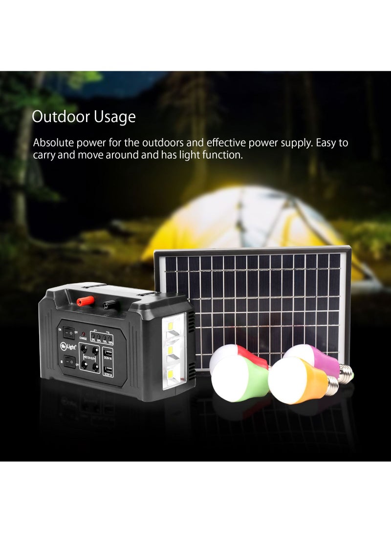 Mr. Light - 7000mAH Portable Power Station With 4 Bulbs And Solar Panel Power Adapter Hi Power LED Bright Light - Image 1