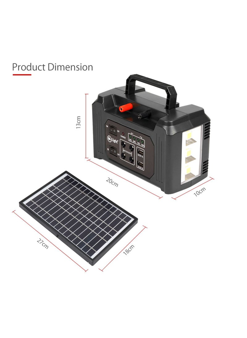 Mr. Light - 7000mAH Portable Power Station With 4 Bulbs And Solar Panel Power Adapter Hi Power LED Bright Light - Image 1
