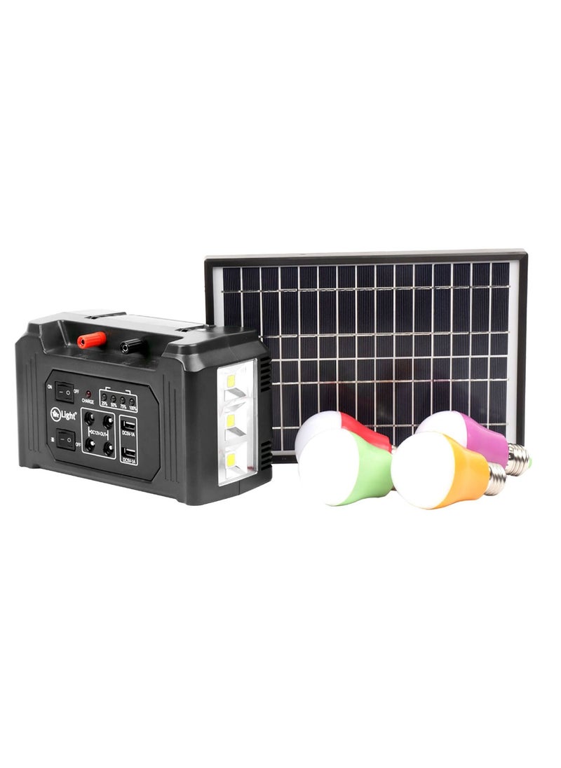 Mr. Light - 7000mAH Portable Power Station With 4 Bulbs And Solar Panel Power Adapter Hi Power LED Bright Light - Image 1