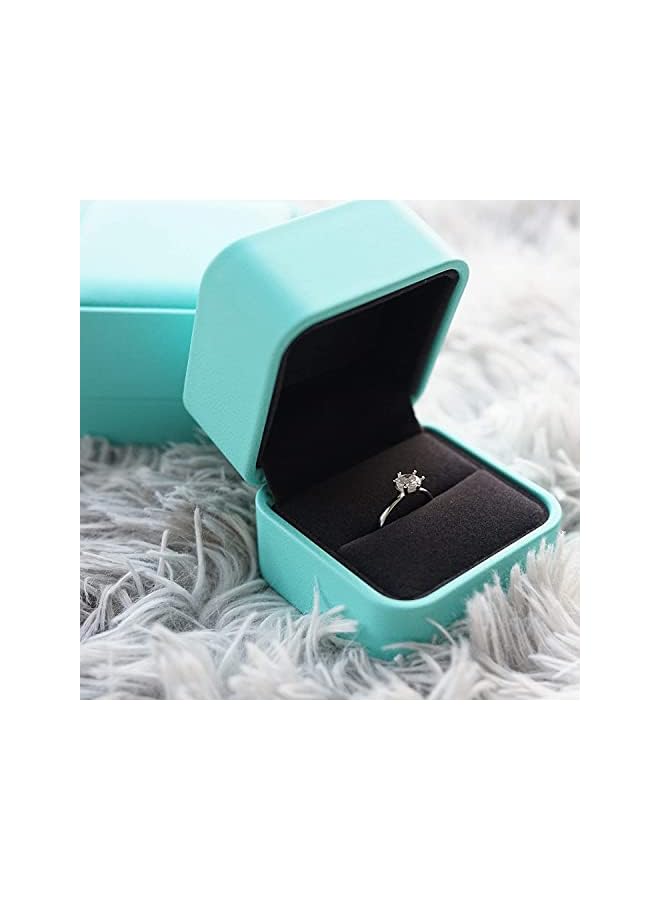 The Bros Leather Ring Box, Velvet Jewelry Ring Box, Soft and Comfortable, Strong and Durable, Will Not Damage The Ring, Can Be Used for Marriage Proposal, Engagement, Holiday Gift, Jewelry Display, Etc, Green  - Image 3