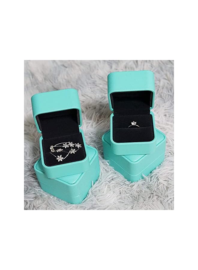The Bros Leather Ring Box, Velvet Jewelry Ring Box, Soft and Comfortable, Strong and Durable, Will Not Damage The Ring, Can Be Used for Marriage Proposal, Engagement, Holiday Gift, Jewelry Display, Etc, Green  - Image 4