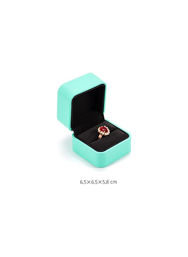 The Bros Leather Ring Box, Velvet Jewelry Ring Box, Soft and Comfortable, Strong and Durable, Will Not Damage The Ring, Can Be Used for Marriage Proposal, Engagement, Holiday Gift, Jewelry Display, Etc, Green  - Image 2