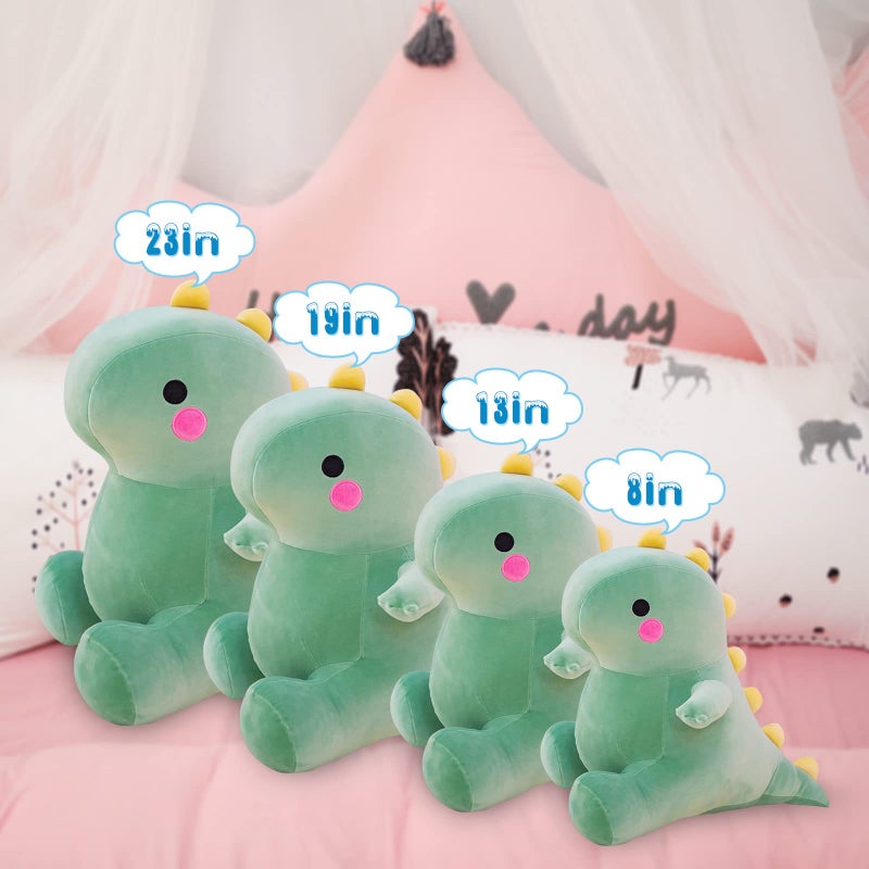 DUANMUL Cute Fat Dinosaur Plush Toys, Soft Stuffed Animals Toys Dolls, Dino Plushies, Cute Birthday Gifts for Kids Girls Boys (Green,8in) - Image 3