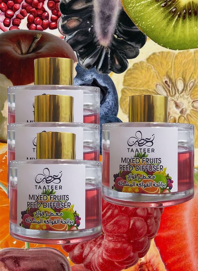 TAATEER 4 Pieces Mixed Fruits Reed Diffuser 100ml - Image 1