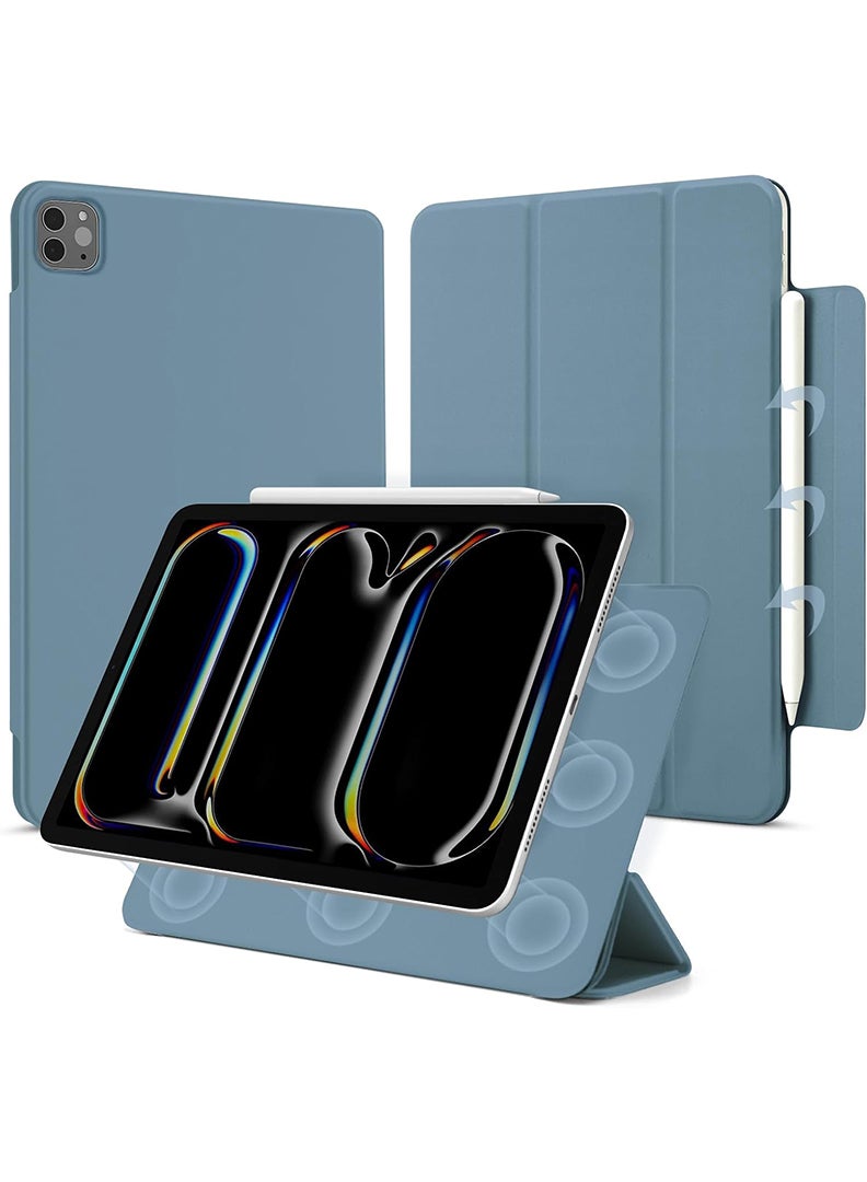 ثيودور جراب مغناطيسي رفيع لجهاز iPad Pro مقاس 13 بوصة (M5 2025 / M4 2024) - غطاء ثلاثي الطي لجهاز iPad Pro مقاس 13 بوصة مع حامل قلم، خاصية التشغيل/الإيقاف التلقائي، جراب واقٍ متين - أزرق سماوي - Image 1