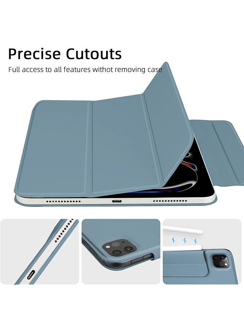 ثيودور جراب مغناطيسي رفيع لجهاز iPad Pro مقاس 13 بوصة (M5 2025 / M4 2024) - غطاء ثلاثي الطي لجهاز iPad Pro مقاس 13 بوصة مع حامل قلم، خاصية التشغيل/الإيقاف التلقائي، جراب واقٍ متين - أزرق سماوي - Image 4