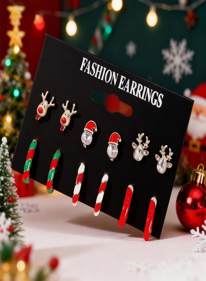 Dcfywl731 Christmas Earrings for Women Stocking Stuffers Xmas Holiday Stud Earrings Bow Tree Snowflake Bell Reindeer Dangle Earring Christmas Jewelry Gifts Outfits Accessories - Image 4