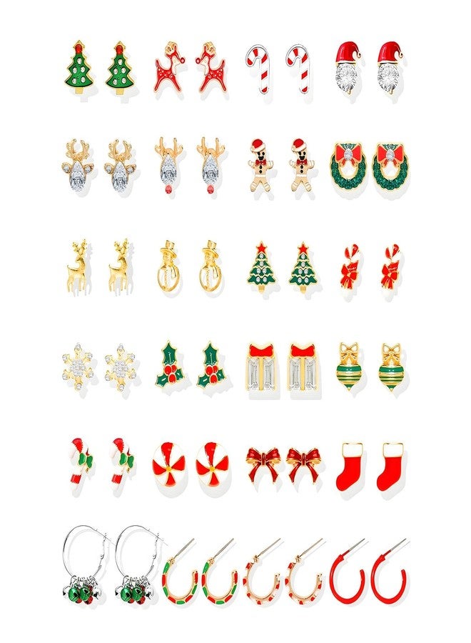 Dcfywl731 Christmas Earrings for Women Stocking Stuffers Xmas Holiday Stud Earrings Bow Tree Snowflake Bell Reindeer Dangle Earring Christmas Jewelry Gifts Outfits Accessories - Image 1